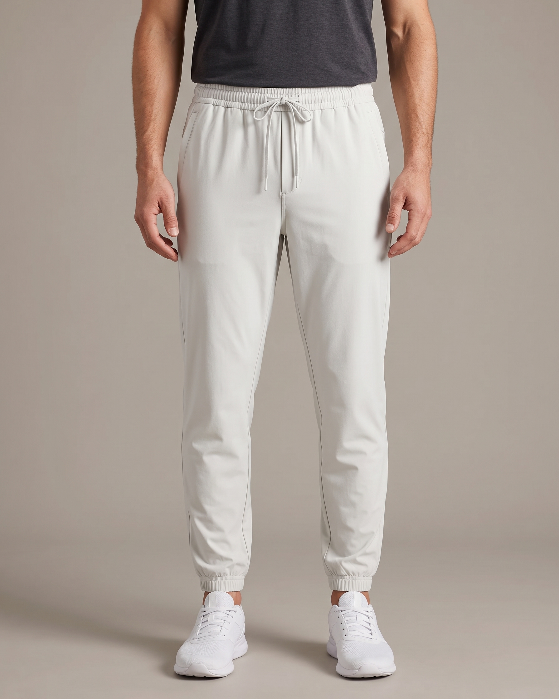 Running pants sample, on model
