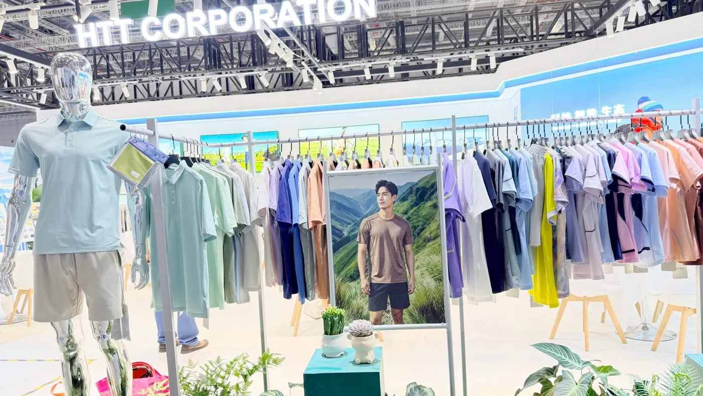 Finished garments on display, Shanghai 2026